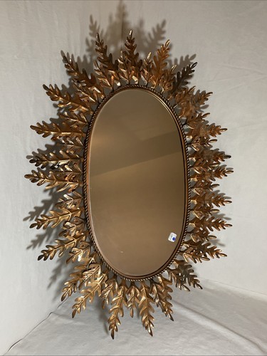 Miroir soleil oval feuilles - miroir,