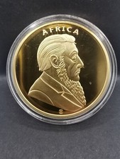MEDAILLE 40mm 40ème anniversaire du 1er lingot KRUGERRAND / AFRIQUE Cuivre doré