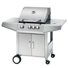 Barbecue Gaz Inox Muvip 4 Brûleurs - Structure Inox - 3 Brûleurs Centraux + 1 Br