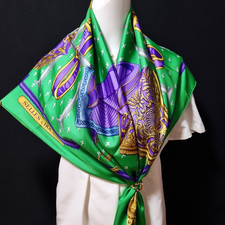 RARE VINTAGE HERMES Silk Scarf "Selles a Housse" Carre 90