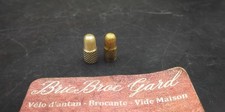 2 bouchons valve Laiton vélo ancien 1900 old bike Brass Tire caps Antique Bici 
