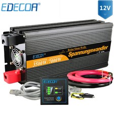 EDECOA Convertisseur 12V 220V Pur Sinus 3500W Transformateur ED-RC Télécommande