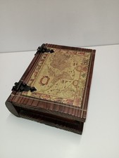 Wooden box decoration book style old world map / world map