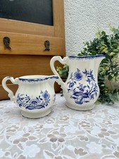 Vintage Lancaster Model Antique Sarreguemines Earthenware Pitcher and Milk Pot