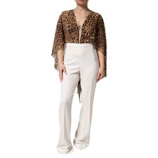 Robe Marron Léopard Polyester Top Pantalon IT38/US4/XS RRP 560USD