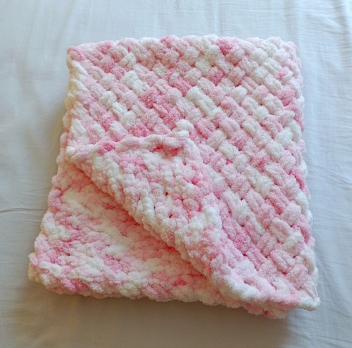 Couverture rose blanc - rose, pour