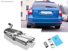 FOX Inox Échappement Sport Skoda Octavia Rs 1Z 2x80mm Rond Double Paroi