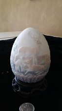 Lladro 1996 Limited Edition Porcelain Egg Deer in forest with display base