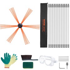 VEVOR Kit de Ramonage Poêle Pellet 12 m Brosse Rotative 12 Tiges Flexibles Nylon