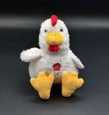 Peluche doudou poule coq poussin blanc jaune GIPSY crête rouge 17 cm SON HS !