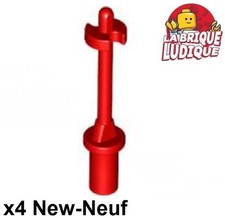 Lego 4x Minifig utensil baton ski Pole 3L neige snow rouge/red 90540 NEUF