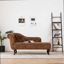 Canapé méridienne Chesterfield argent similicuir capitonné NEUF vidaXL