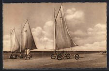 CPA La Panne, Chars à voile