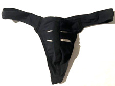 NewGREGG HOMME Men Blk Slash Front Pouch Thong sz M  Peek a Boo String Underwear