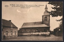 Old postcard Mons, St-Denis, dedicated church 