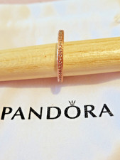 bague scintillante PANDORA  plaqué or fin rose 585/1000poinçon  ALE 54