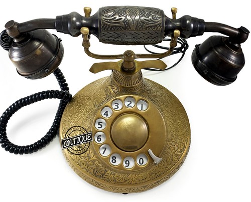 Antique téléphone laiton - téléphone,