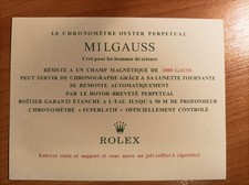 Rolex Milgauss Cigarettes Card inlet french year about ``70