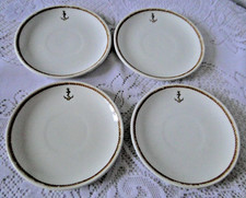 Assiette soucoupe ancre marine