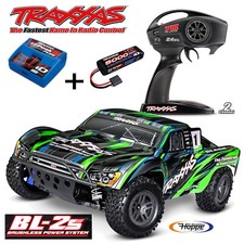 Traxxas Slash 4x4 Vert 1/10 de Courte Durée Rtr BL-2S sans Brosse + 4A Chargeur