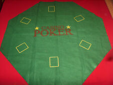 Antique FRONT / BACK Double Sided Casino Poker Mat Green Felt Blackjack