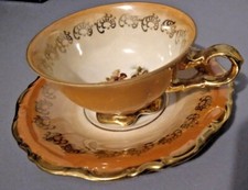 Waldershof Bavaria Germany Courting Couple Teacup & Saucer Gilt Neukirchner