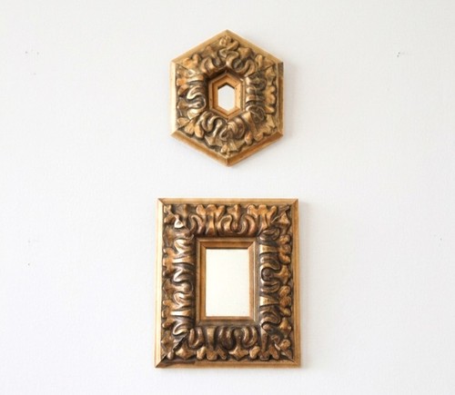 Deux petits miroirs bois - miroirs, en