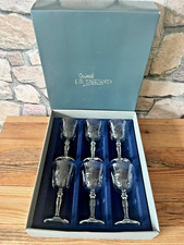 superb box of 6 J.G DURAND crystal liquor glasses engraved floral decor
