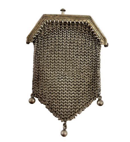 Antique metal mesh minaudière - metal,