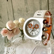 Lip MACH 2000 Chronograph Orange White Quartz Analog Watch With Box Used