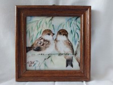 Moineau peinture sur carrelage porcelaine Japon