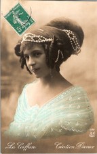 French Postcard La Coiffure Decoux Paris Hair Salon 1910s Pearl Coiffure