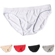 Boxer homme soie glacée respirant slip sous vêtement couleur unie coupe confor
