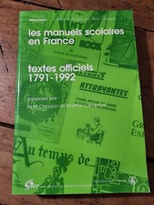 Les manuels scolaires en France, textes officiels 1791-1992, INRP 1993