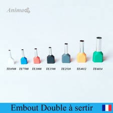 Embout Double de câblage isolé à sertir 0.5/0.75/1/1.5/2.5/4/6 mm² 25/50/100pc