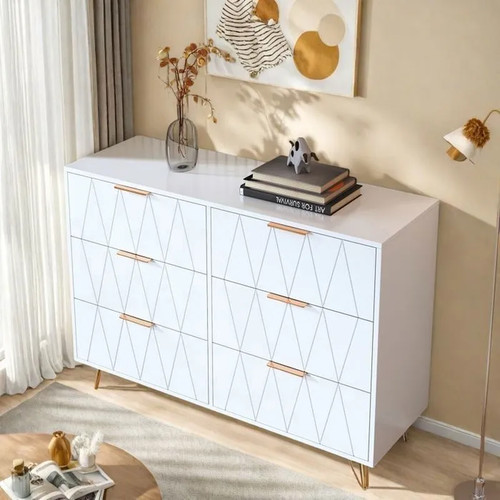 Commode tiroirs blanc - commode,