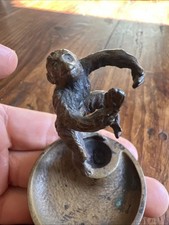 Porte Plume & Stylo Singe Bronze XIX Eme Bureau Antique Pen Holder Monkey