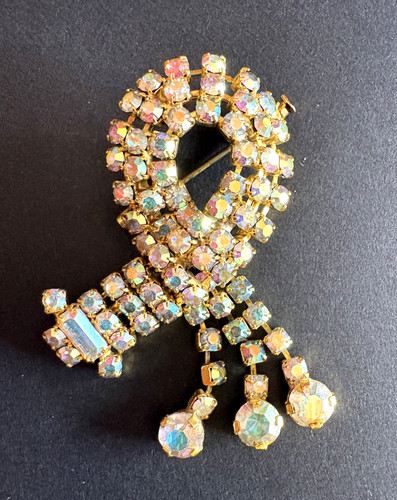 Bijou ancien broche strass