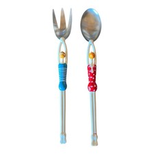 Pylones Of Paris France Swimmers Diving Couple Quelle Salad Server Set Acrobats