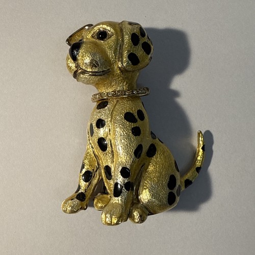 Broche chien dalmatien doré - dalmatien,
