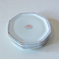 Limoges Haviland. 6 assiettes plates en porcelaine modèle Orangeraie