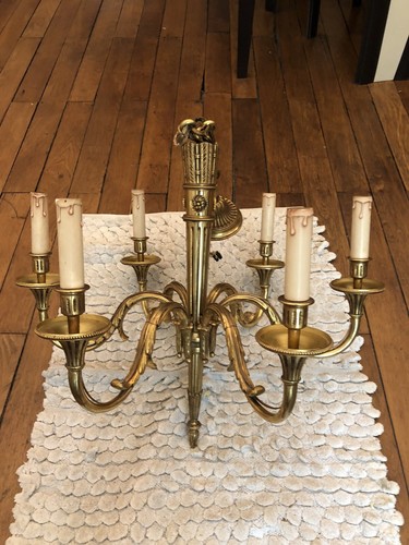Grand lustre bronze doré - lustre,