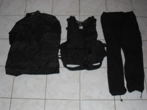 Gilet tactique noir tenue - gilet,