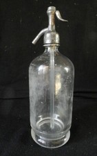 ANCIENNE BOUTEILLE SIPHON à EAU de Seltz F POUBLAN À Melun * collection bistrot