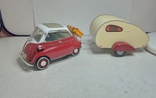 REVELL 1/18 BMW 250 ISETTA + SA CARAVANE CAMPING BON ETAT SANS BOITE #2 gé
