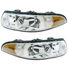 Headlights Pair Set for 00-00 Buick Le Sabre w/Smooth High Beam Left & Right