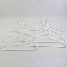 Lot De 10 Cintres Tubulaires En Plastique Blanc Standard