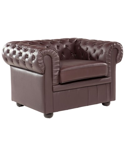 Fauteuil cuir marron - en,