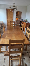 Grande table de salle à manger en chêne avec 6 chaises 