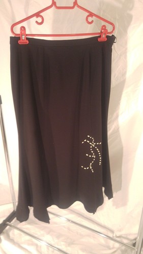 Jupe longue noire - longue, motifs